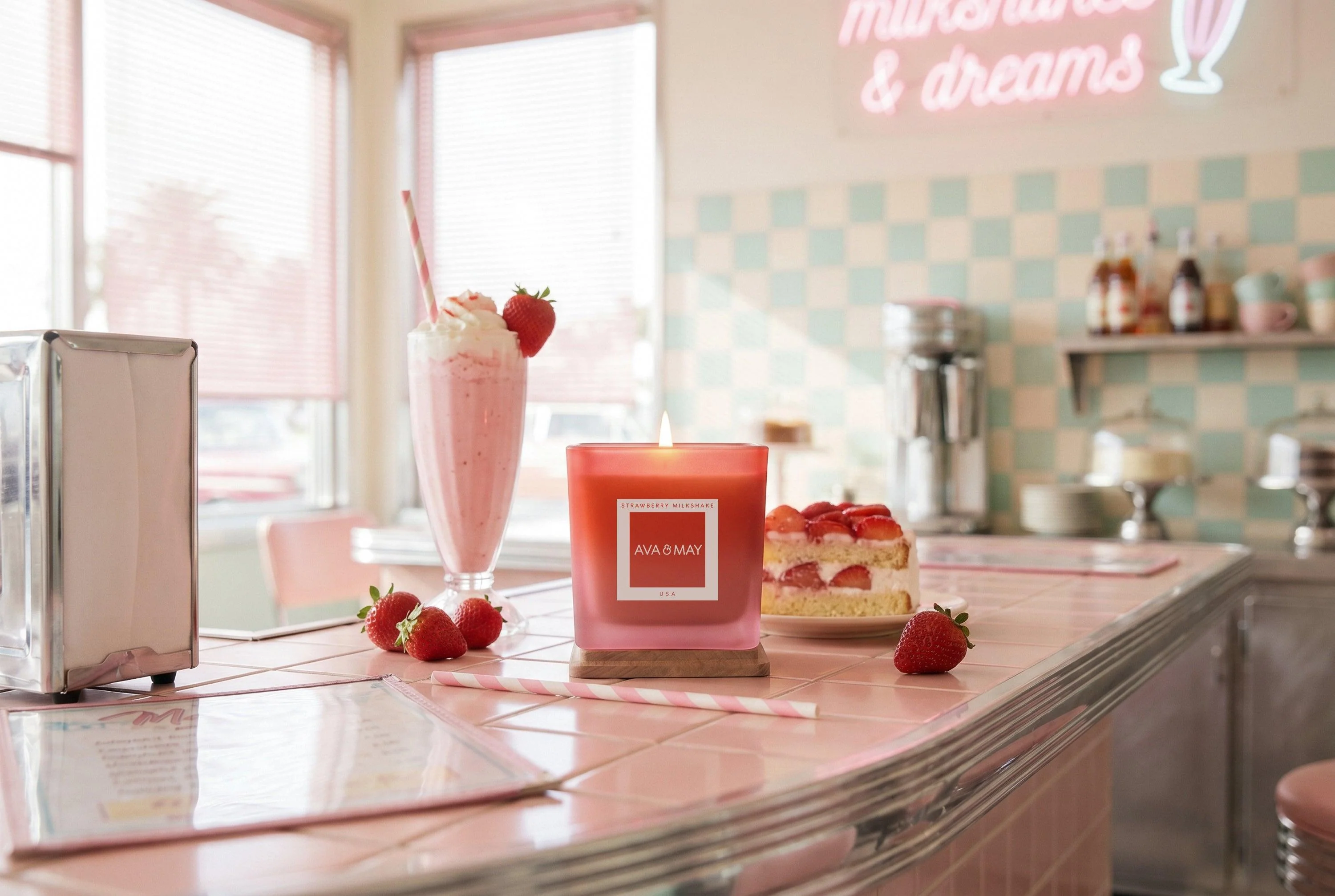 Strawberry Milkshake Duftkerze - Image 3